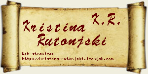Kristina Rutonjski vizit kartica